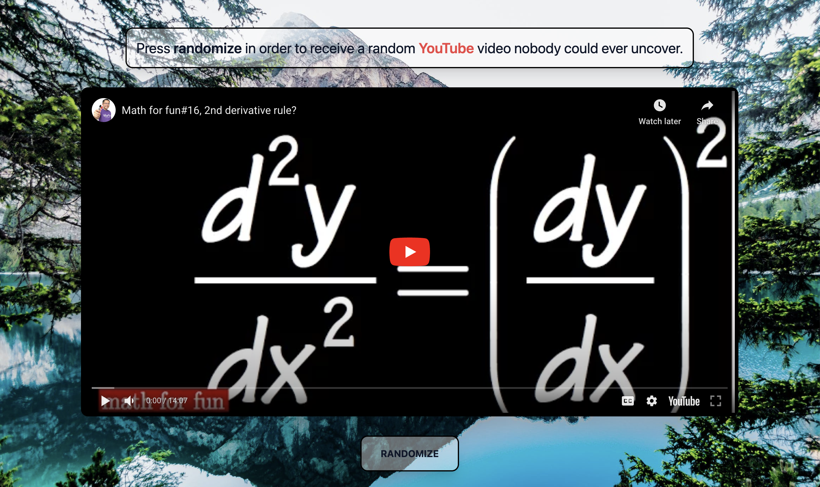 Youtube Video Randomizer